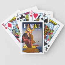 VintageHawaii Hula dansare som leker kort