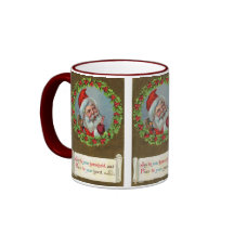 Vintagehelgdagjul Santa Kaffe Koppar