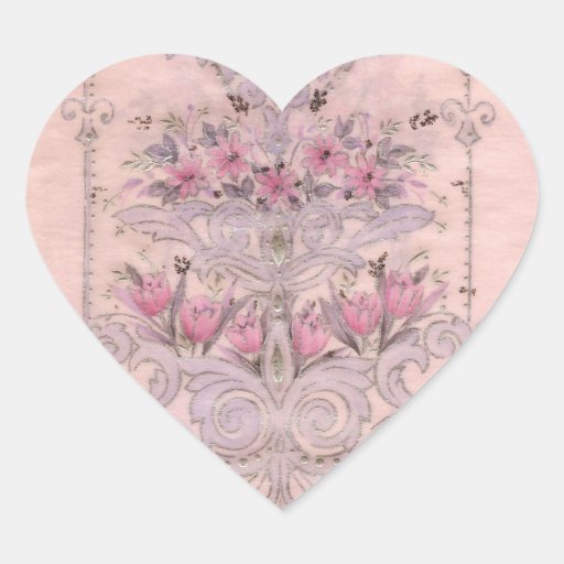 Vintagehjärta Hjärtformade Klistermärken