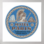 Vintagehotellet Paris reser konsttrycket Affisch