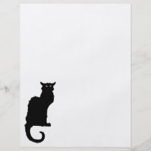 VintageillustrationHalloween svart katt Flyg Blad