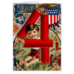 Vintageindependence day kort
