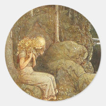VintageJohn Bauer fantasi/sagakonst Runda Klistermärken