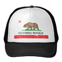 VintageKalifornien flagga Trucker Keps