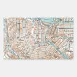Vintagekarta av Amsterdam (1905) Retangel Klistermärke