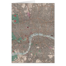 Vintagekarta av London England (1862) Hälsnings Kort