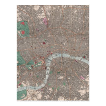 Vintagekarta av London England (1862) Vykort