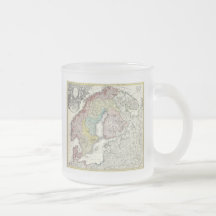 Vintagekarta av skandinavien (1730) mugg