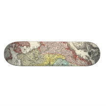 Vintagekarta av skandinavien (1730) skateboards