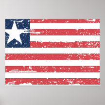 VintageLiberia flagga Posters