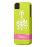 Vintageljuskrona och damastast mönster iPhone 4 Case-Mate case