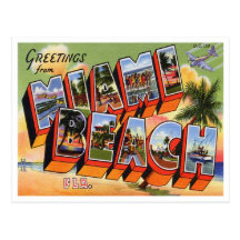 VintageMiami Beach vykort