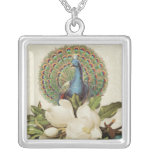 Vintagepåfågel & etsningbrud halsband