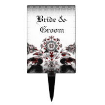 Vintagepåfåglar & blom- Goth bröllop Cake Toppers