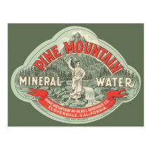 Vintageproduktetikett; Gräsbergmineralvatten Vykort
