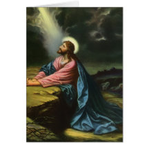 Vintagereligion, Jesus Kristus som ber, Gethsemane Hälsningskort