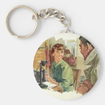 Vintagesekreterare och chef nyckel ring