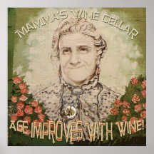 Vintagestilmammas affisch för vin!