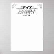 VintagetypografiPub-Fladdermöss Mitzvah Underteckn Affisch