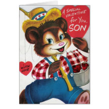 Vintagevalentin för Son Kort