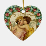 Vintagevalentinprydnad Jul Dekorationer