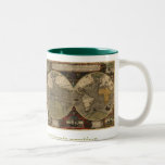 Vintagevärldskarta 1595 av Jodocus Hondius Kaffe Kopp