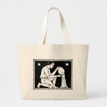 VintageZodiac avbildar aquariusen Totebag Kasse