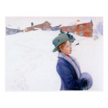 Vinter för Carl Larsson Lisbeths ny hatthelgdag Vykort
