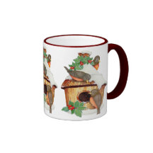 Vinterfåglar Kaffe Mugg