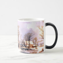 Vintern i landet, mal den gammala gristen Morphing Kaffe Kopp