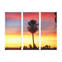 Vintersolnedgång i Redondo Beach, CA Sträckta Canvas Tryck