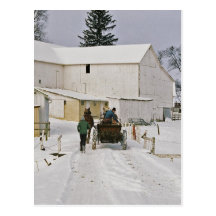 VinterTime Amish Lantgård-Vykort
