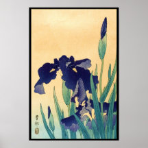 Violeten för ukiyo-e för klassikervintage irises d affisch