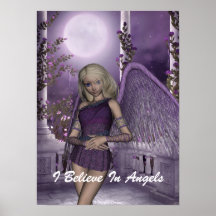 Violett berlockaffisch för ängel