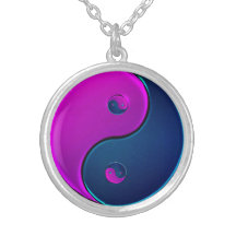 Violett och midnatt Yin Yang halsband
