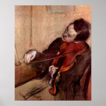 Violinisten av Edgar Degas Print