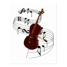 Violoncell Vykort