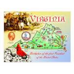 Virginia statlig karta vykort
