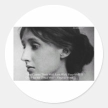 Virginia Woolf äter middag/gåvor för citationsteck Rund Klistermärke