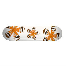 Virvlad runt Retro blommaSkateboard för tiger rand