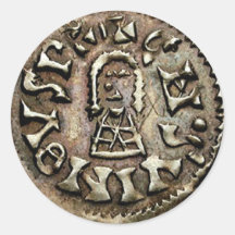Visigoth Chindaswinth guld myntar obversen Runda Klistermärken