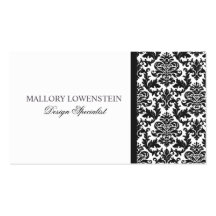 Visitkort för damast för Mallory #3 chicsvart