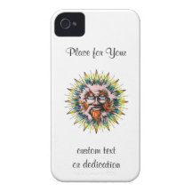Vist ansikte för kall sol för tecknadtatueringsymb Case-Mate iPhone 4 fodral