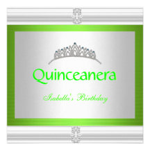 Vit för grönt för Quinceanera 15th juvelTiara Personliga Tillkännagivande