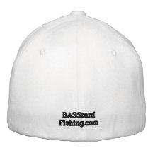 Vit för hatt för BASStard fiskelogo