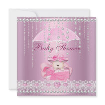 Vit för pärla för paraply för baby showerflickabeb