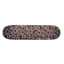 Vit för popkonstsvart & röd Skateboard