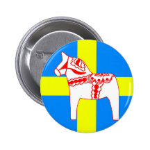 Vit för sverigeDala häst Knappar Med Nål
