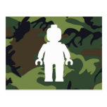 Vit Minifig framme av Camo Vykort