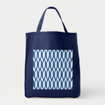 Vit och marinblå abstrakt grafisk modell tote bag